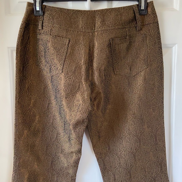 Lea Rome Flare Pants Textured Brown EU Sz 48 NWT - Picture 6 of 9